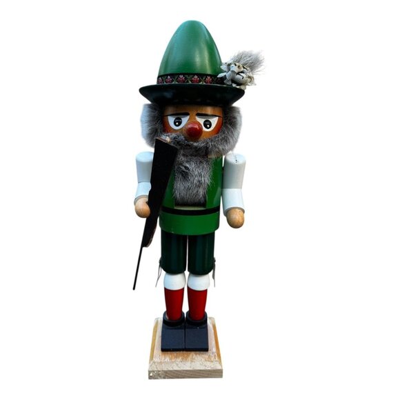 Vtg Steinbach Wooden Bavarian Huntsman Nutcracker W/Green Hat & Gray Beard 15" - Picture 11 of 15